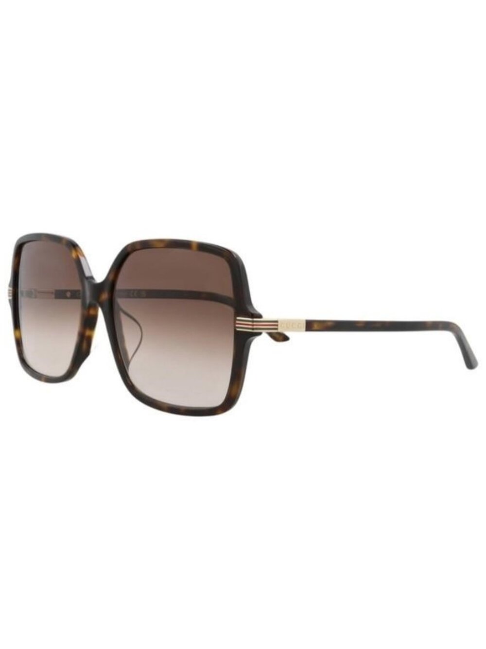 New Gucci Womens Square/Rectangle Havana Havana Brown Fashion Designer Sunglasse